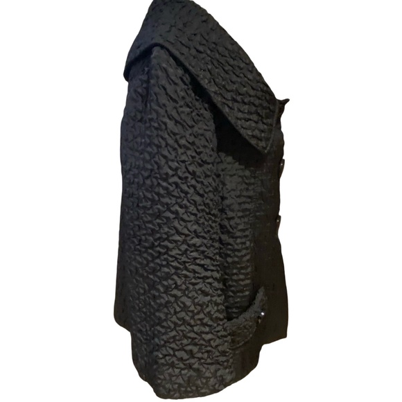 Mac & jac Black Sparkling Beads Bolero Holiday Party Lightweight Jacket- Sz-L - Picture 4 of 15